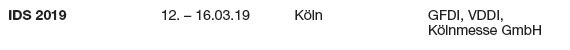Besuchen Sie uns auf der IDS 2019 in Köln, auf Sie warten attraktive Angebote