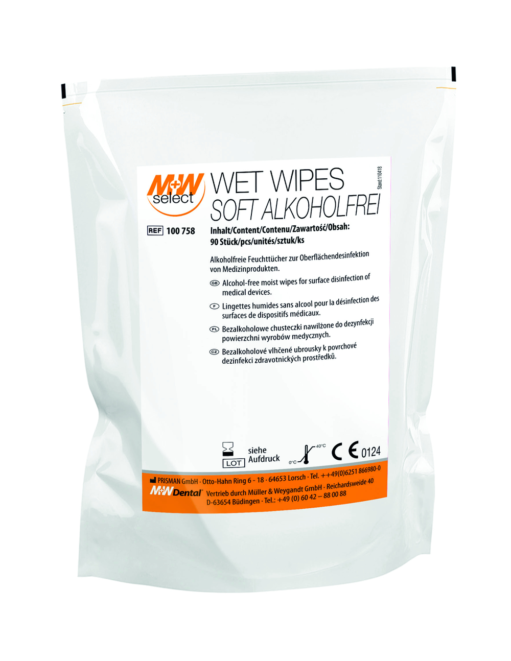 M+W SELECT Wet Wipes soft sans alcool